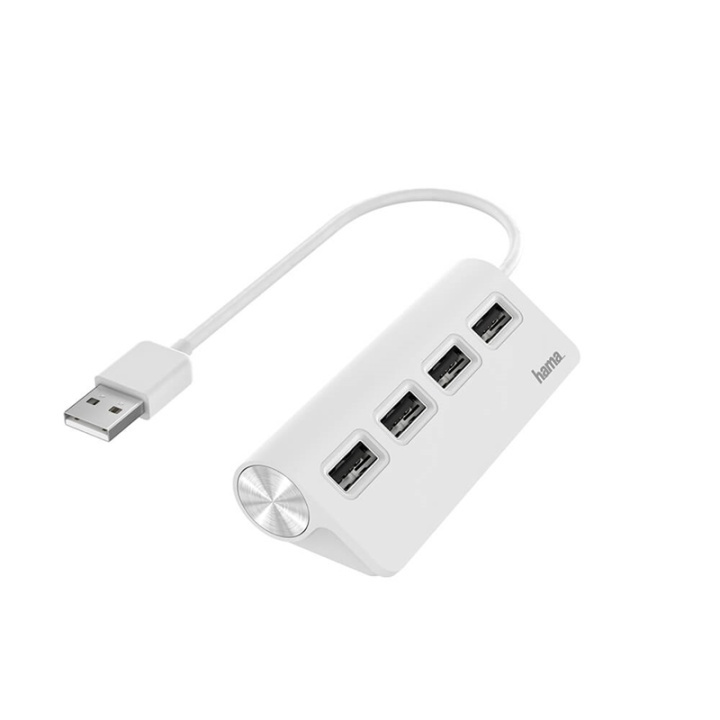 Hama Hub USB-A 2.0 4x Portar 480 Mbit/s Vit in the group COMPUTERS & PERIPHERALS / Computer accessories / USB-Hubs at TP E-commerce Nordic AB (38-91882)