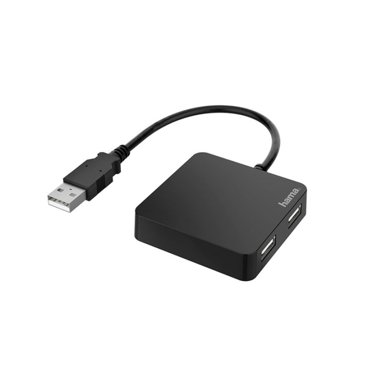 Hama Hub USB-A 2.0 4x Portar 480 Mbit/s Svart in the group COMPUTERS & PERIPHERALS / Computer accessories / USB-Hubs at TP E-commerce Nordic AB (38-91883)