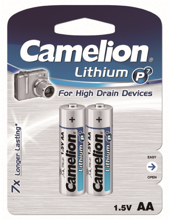 Camelion AA-batterier (LR6) Litium, 2-pack in the group HOME ELECTRONICS / Batteries & Chargers / Batteries / AA at TP E-commerce Nordic AB (38-92024)