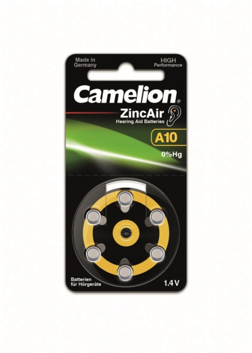 Camelion HA10 , for hearing aids, 6-pack in the group HOME ELECTRONICS / Batteries & Chargers / Batteries / Hearing aid batteries at TP E-commerce Nordic AB (38-92038)