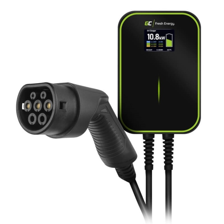 ChargeBox incl Cable EV14 Typ2 6.5m 22kW 32A LCD Black IP66 in the group CAR / Charging cables & Charging boxes to Electric cars at TP E-commerce Nordic AB (38-92197)