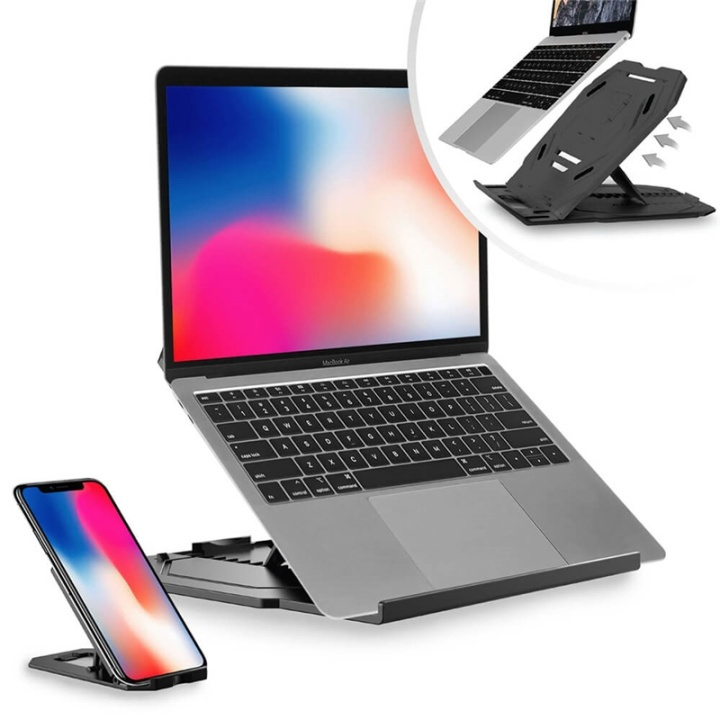 Desire2 2in1 Portable Laptop Stand Black 360 Rotatable in the group HOME, HOUSEHOLD & GARDEN / Office material / Other at TP E-commerce Nordic AB (38-92367)