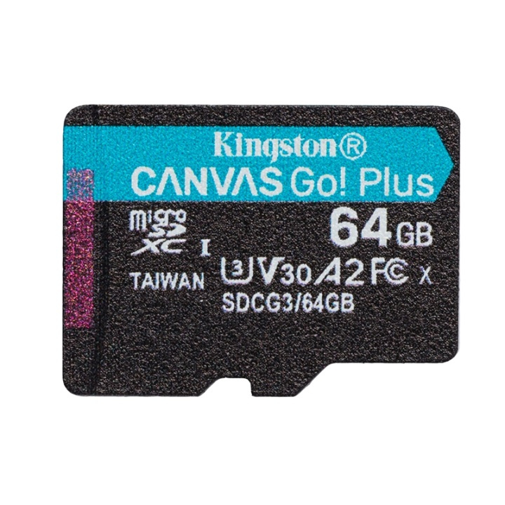 Kingston Canvas Go! Plus microSDXC, 64GB in the group HOME ELECTRONICS / Storage media / Memory cards / MicroSD/HC/XC at TP E-commerce Nordic AB (38-92717)