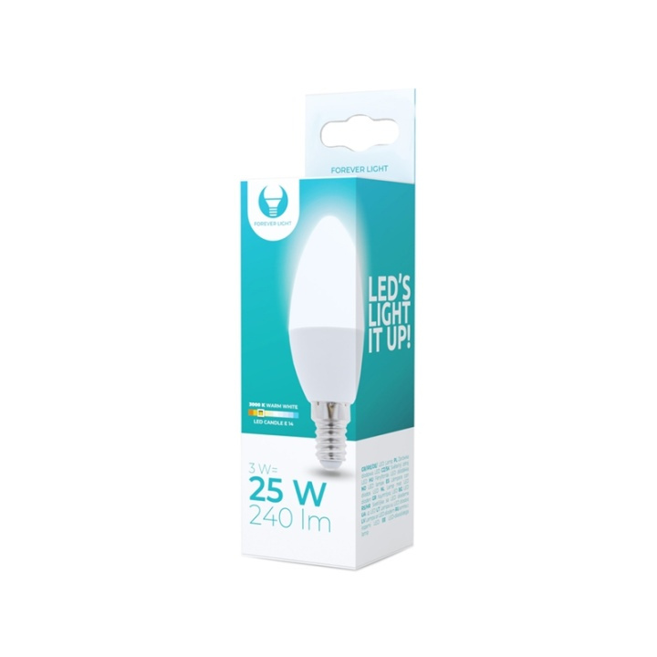 LED Lamp E14, C37, 3W, 230V, 3000K, Warm White in the group HOME ELECTRONICS / Lighting / LED lamps at TP E-commerce Nordic AB (38-92746)