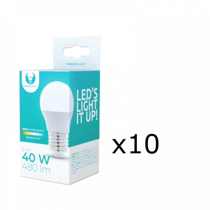 LED Lamp E27, 6W, 230V, 3000K 10-pack, Warm white in the group HOME ELECTRONICS / Lighting / LED lamps at TP E-commerce Nordic AB (38-92748-PKT10)