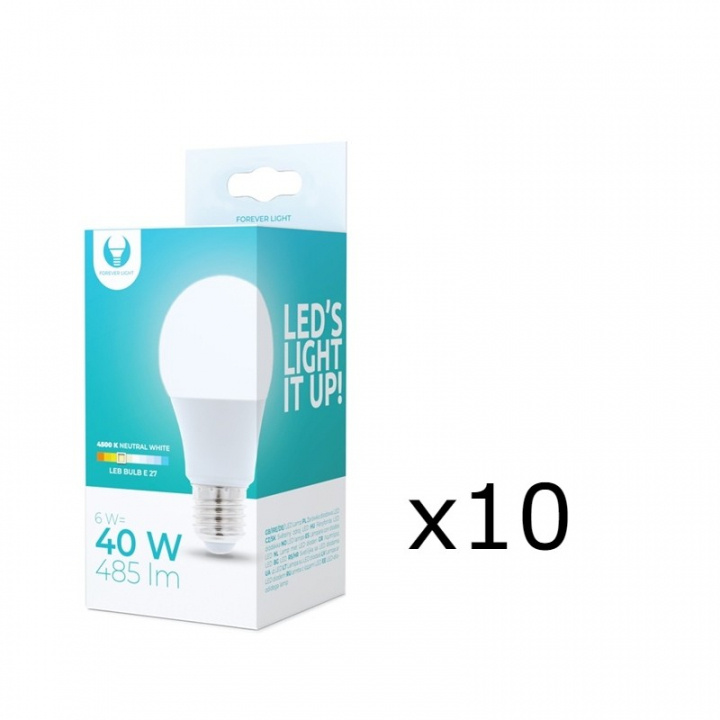 LED Lamp E27, 6W, 230V, 4500K 10-pack, White neutral in the group HOME ELECTRONICS / Lighting / LED lamps at TP E-commerce Nordic AB (38-92749-PKT10)
