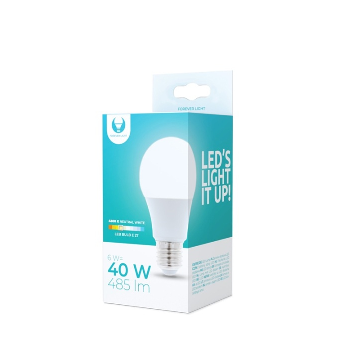 LED Lamp E27, 6W, 230V, 4500K, White neutral in the group HOME ELECTRONICS / Lighting / LED lamps at TP E-commerce Nordic AB (38-92749)