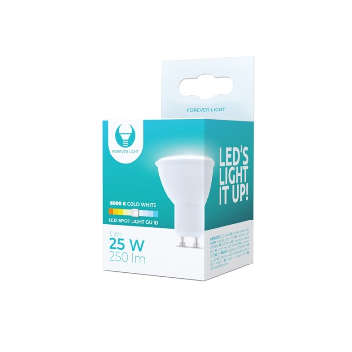 LED-Lampa GU10, 3W, 230V, 6000K, Kallvitt in the group HOME ELECTRONICS / Lighting / LED lamps at TP E-commerce Nordic AB (38-92758)