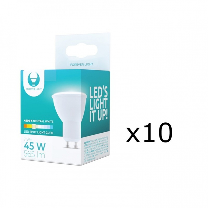LED-Lampa GU10, 7W, 230V, 4500K, 10-pack, Vit neutral in the group HOME ELECTRONICS / Lighting / LED lamps at TP E-commerce Nordic AB (38-92760-PKT10)