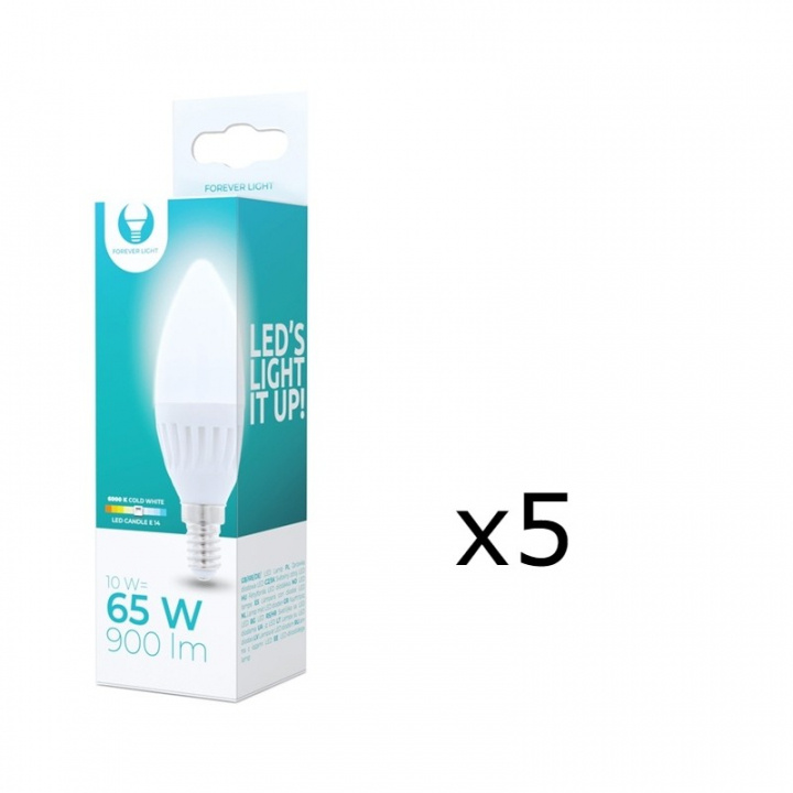 LED Lamp E14, C37, 10W, 230V, 6000K, Ceramic, Cool white in the group HOME ELECTRONICS / Lighting / LED lamps at TP E-commerce Nordic AB (38-92764-PKT05)