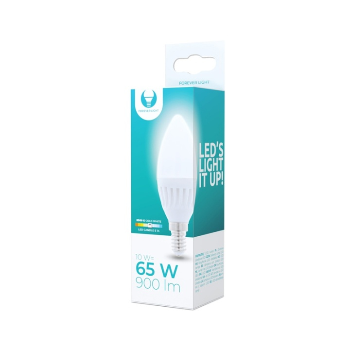 LED Bulb E14, C37, 10W, 230V, 6000K, Ceramic, Cool White in the group HOME ELECTRONICS / Lighting / LED lamps at TP E-commerce Nordic AB (38-92764)