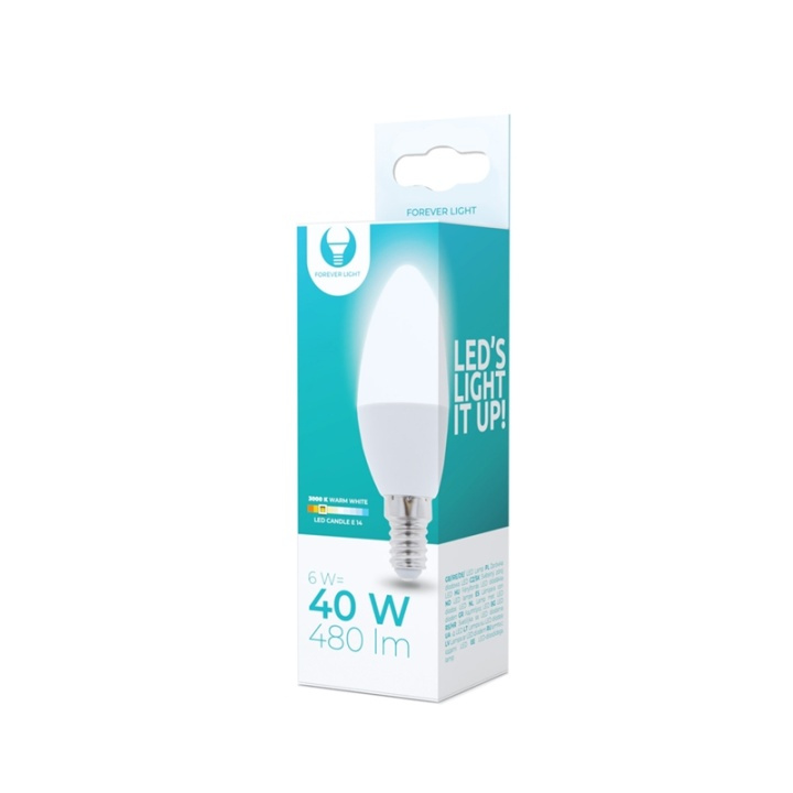 LED Lamp E14, C37, 6W, 230V, 3000K, Warm White in the group HOME ELECTRONICS / Lighting / LED lamps at TP E-commerce Nordic AB (38-92765)