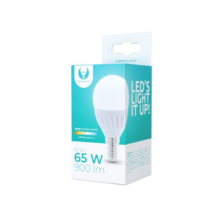 LED Lamp E14, G45, 10W, 230V, 3000K, Ceramic, Warm White in the group HOME ELECTRONICS / Lighting / LED lamps at TP E-commerce Nordic AB (38-92767)