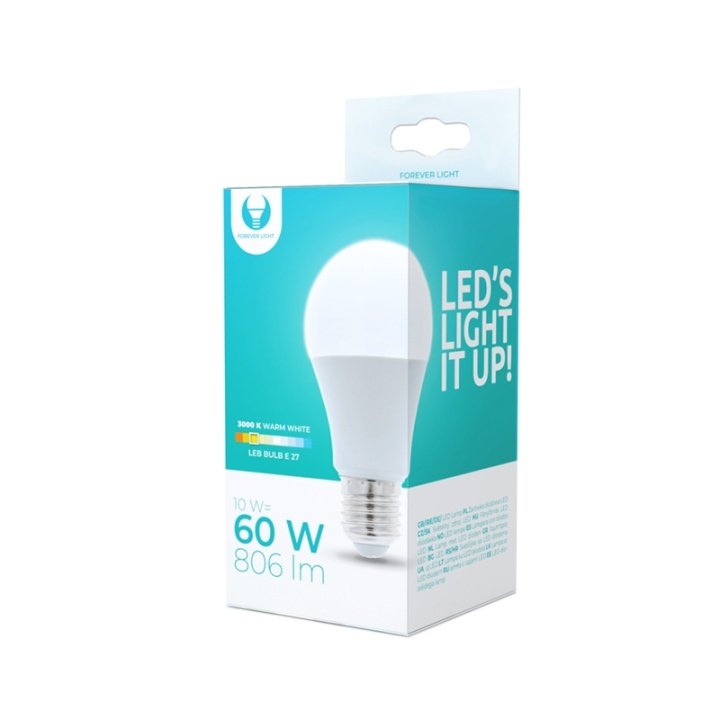 LED-Lampa E27, A60, 10W, 230V, 3000K, Varmvitt in the group HOME ELECTRONICS / Lighting / LED lamps at TP E-commerce Nordic AB (38-92774)