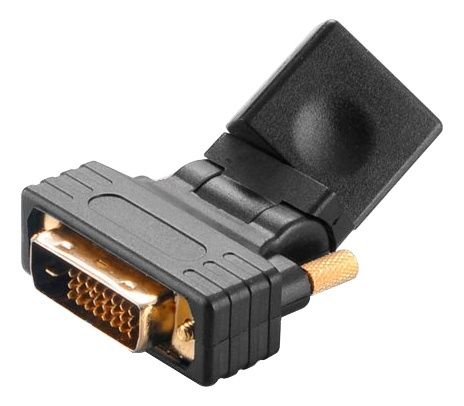 Angled DVI Male to HDMI Femaleadapter with gold plated contacts in the group COMPUTERS & PERIPHERALS / Computer cables / DVI / Adapters at TP E-commerce Nordic AB (38-93020)