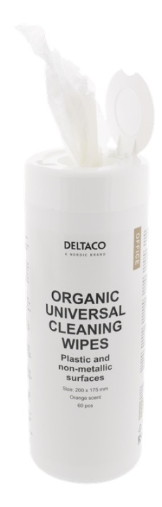 DELTACO Office Organic Universal Cleaning Wipes, 200x175mm, 1 pack 60 in the group HOME ELECTRONICS / Audio & Picture / TV & Accessories / Accessories at TP E-commerce Nordic AB (38-93110)