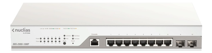 10-Port Gigabit PoE+ Nuclias Smart Managed Switch including 2x SFP Por in the group COMPUTERS & PERIPHERALS / Computer cables / Switches at TP E-commerce Nordic AB (38-93118)