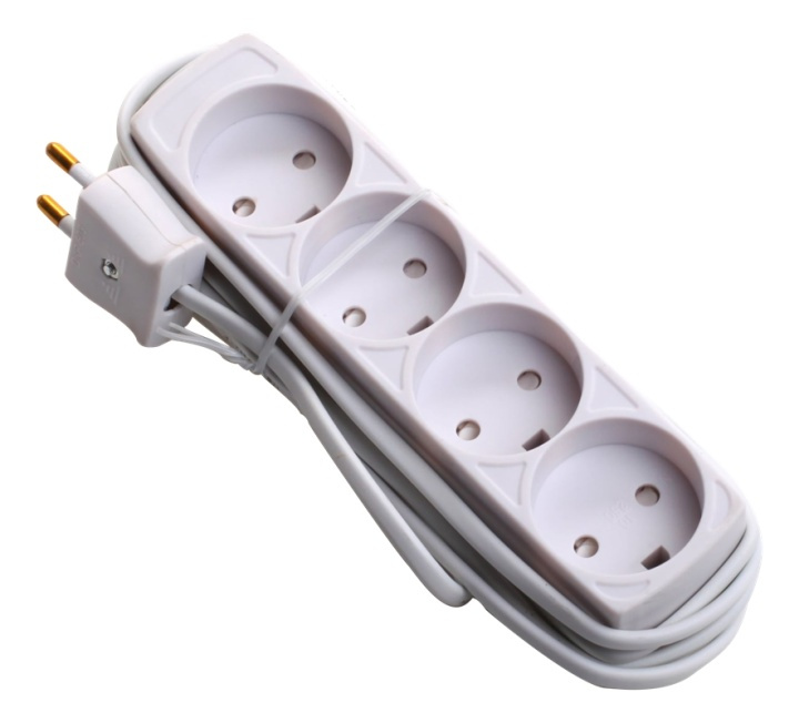 Stikdåse m. snydejord - 4 udtag - 2,5M - stikprop u. jord White in the group HOME, HOUSEHOLD & GARDEN / Electricity & Lighting / Power strips at TP E-commerce Nordic AB (38-93286)