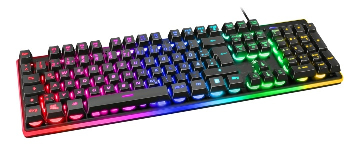 DELTACO GAMING membrane keyboard, RGB backlight, anti-ghosting, DE lay in the group COMPUTERS & PERIPHERALS / GAMING / Keyboards at TP E-commerce Nordic AB (38-93292)