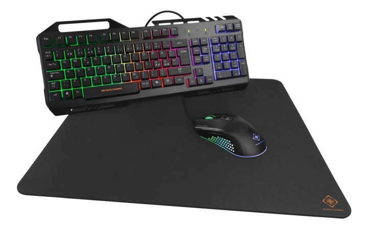 DELTACO GAMING 3-in-1 Gaming kit, Rainbow LED backlight, black in the group COMPUTERS & PERIPHERALS / GAMING / Keyboards at TP E-commerce Nordic AB (38-93316)