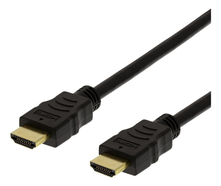 DELTACO HIGH-SPEED FLEX HDMI cable, 1M, 4K UHD, black in the group HOME ELECTRONICS / Cables & Adapters / HDMI / Cables at TP E-commerce Nordic AB (38-93320)