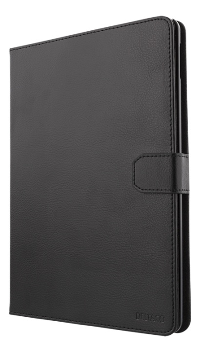 DELTACO iPad case, vegan leather, wake function, support, black in the group SMARTPHONE & TABLETS / Other accessories / Docks, Tripods & Holders at TP E-commerce Nordic AB (38-93362)