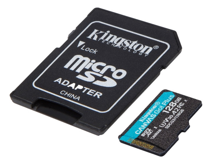 Kingston 128GB microSDXC Canvas Go Plus 170R A2 U3 V30 Card + ADP in the group HOME ELECTRONICS / Storage media / Memory cards / MicroSD/HC/XC at TP E-commerce Nordic AB (38-93403)