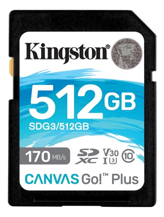 Kingston 512GB SDXC Canvas Go Plus 170R C10 UHS-I U3 V30 in the group HOME ELECTRONICS / Storage media / Memory cards / SD/SDHC/SDXC at TP E-commerce Nordic AB (38-93409)