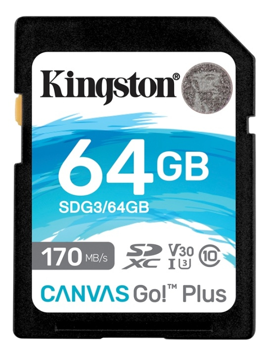 Kingston 64GB SDXC Canvas Go Plus 170R C10 UHS-I U3 V30 in the group HOME ELECTRONICS / Storage media / Memory cards / SD/SDHC/SDXC at TP E-commerce Nordic AB (38-93410)