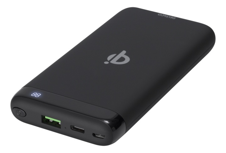 DELTACO power bank 10 000 mAh, Qi 10 W, USB-C PD, USB-A fast charging in the group SMARTPHONE & TABLETS / Chargers & Cables / Powerbanks at TP E-commerce Nordic AB (38-93498)