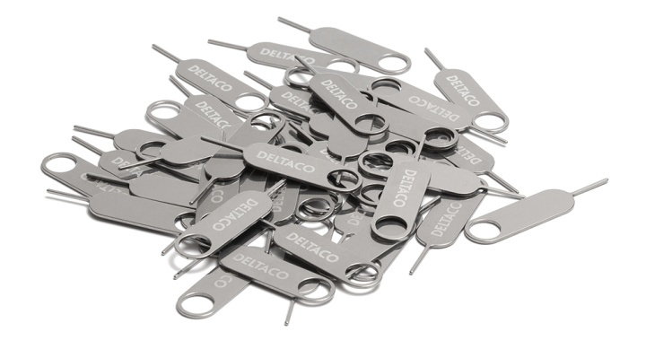 DELTACO sim card tray opener, 50-pack, stainless steel in the group SMARTPHONE & TABLETS / Other accessories / Tools at TP E-commerce Nordic AB (38-93564)