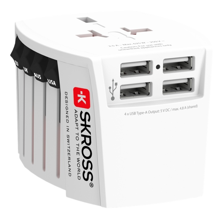 SKROSS MUV USB suitable for unearthed units (2-pin) in the group HOME, HOUSEHOLD & GARDEN / Electricity & Lighting / Travel adapters at TP E-commerce Nordic AB (38-93566)