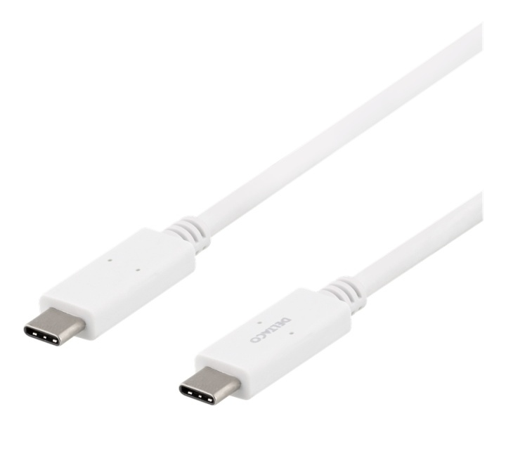 DELTACO USB-C - USB-C cable, 5Gbit/s, 5A, 1M, white in the group COMPUTERS & PERIPHERALS / Computer cables / USB / USB-C at TP E-commerce Nordic AB (38-93648)