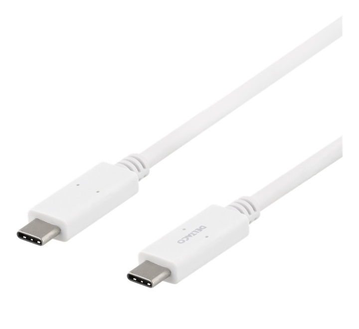 DELTACO USB-C - USB-C cable, 5Gbit/s, 5A, 1M, white in the group COMPUTERS & PERIPHERALS / Computer cables / USB / USB-C at TP E-commerce Nordic AB (38-93649)