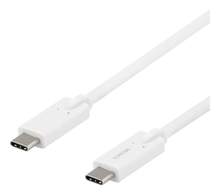 DELTACO USB-C - USB-C cable, 5Gbit/s, 5A, 2M, white in the group COMPUTERS & PERIPHERALS / Computer cables / USB / USB-C at TP E-commerce Nordic AB (38-93652)