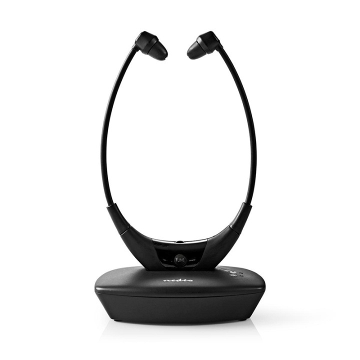 Nedis Wireless TV Headphones | RF | In-Ear | Battery play time: 4.5 hrs | 35 m | Digital Audio | Charging dock | Balance control | Black in the group HOME ELECTRONICS / Audio & Picture / Headphones & Accessories / Headphones at TP E-commerce Nordic AB (38-93691)