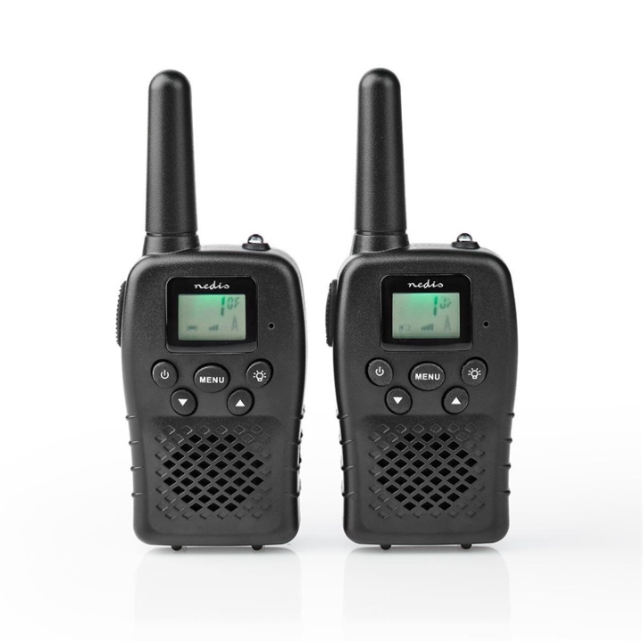 Nedis Walkie-Talkie Set | 2 Handsets | Up to 10 km | Frequency channels: 8 | PTT / VOX | up to 3 Hours | Black in the group Sport, leisure & Hobby / Outdoor recreation / Walkie-talkies at TP E-commerce Nordic AB (38-93741)