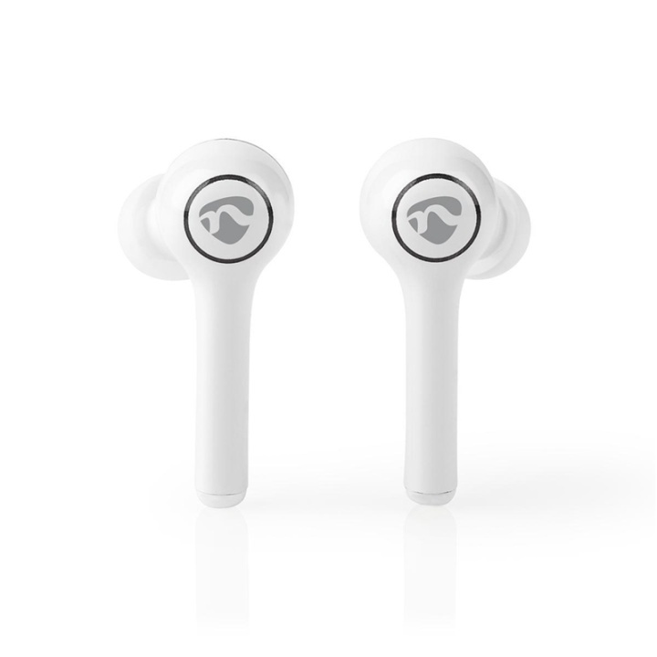 Nedis Fully Wireless Earphones | Bluetooth® | Battery play time: 6 hrs | Touch Control | Charging case | Built-in microphone | Voice control support | White in the group HOME ELECTRONICS / Audio & Picture / Headphones & Accessories / Headphones at TP E-commerce Nordic AB (38-93763)