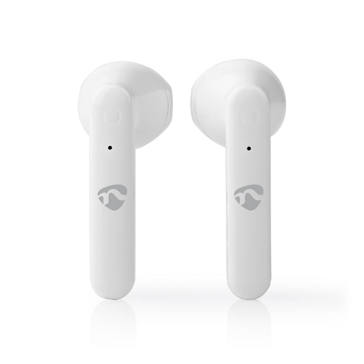 Nedis Fully Wireless Earphones | Bluetooth® | Battery play time: 2.5 hrs | Touch Control | Charging case | Built-in microphone | Voice control support | White in the group HOME ELECTRONICS / Audio & Picture / Headphones & Accessories / Headphones at TP E-commerce Nordic AB (38-93788)