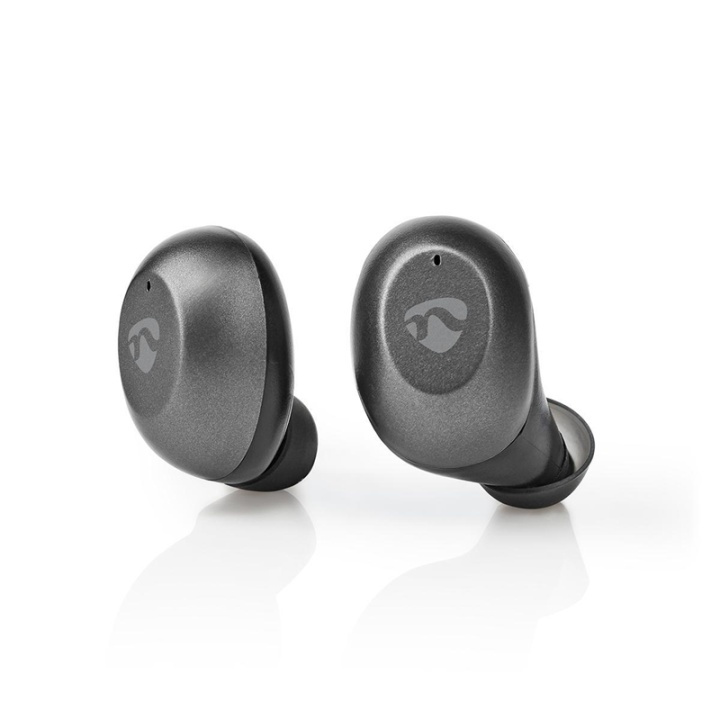 Nedis Fully Wireless Earphones | Bluetooth® | Battery play time: 3 hrs | Touch Control | Charging case | Built-in microphone | Voice control support | Grey / Silver in the group HOME ELECTRONICS / Audio & Picture / Headphones & Accessories / Headphones at TP E-commerce Nordic AB (38-93791)