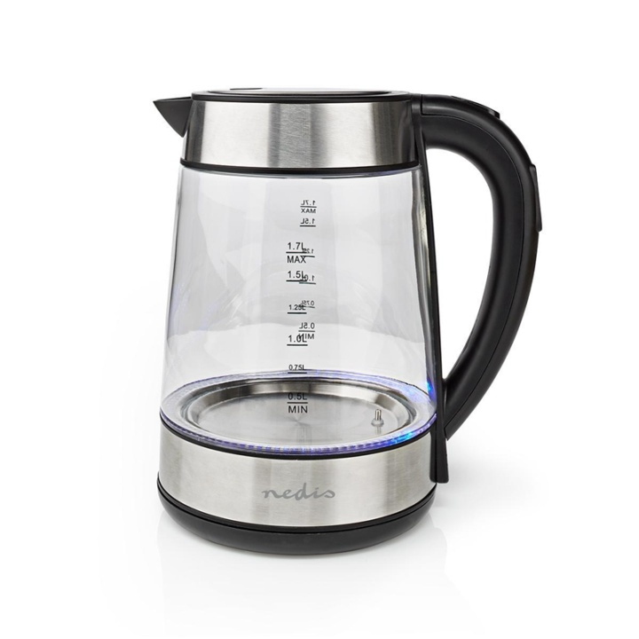 Nedis Electric Kettle | 1.7 l | Glass | Transparent | 60,70,80,90,100 °C | Temperature indicator | Rotatable 360 degrees | Concealed heating element | Strix® controller | Boil-dry protection in the group HOME, HOUSEHOLD & GARDEN / Household appliances / Water & Juice / Kettles at TP E-commerce Nordic AB (38-93925)