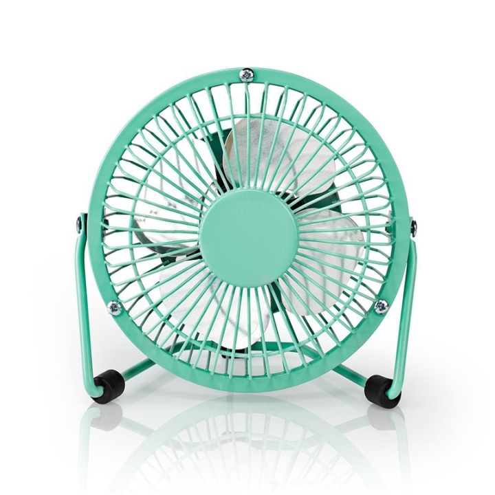 Table Fan | USB Powered | Diameter: 100 mm | 3 W | 1-Speed | Turquoise in the group HOME, HOUSEHOLD & GARDEN / Fans & Climate products / Handheld fans & Mini fans at TP E-commerce Nordic AB (38-93941)