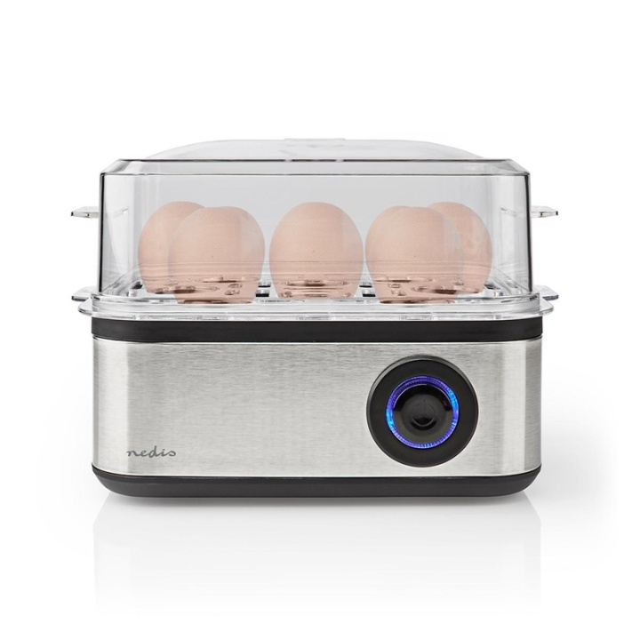 Nedis Egg Boiler | 8 Eggs | Measuring Cup | Aluminium / Black in the group HOME, HOUSEHOLD & GARDEN / Household appliances / Rice & Egg cooker at TP E-commerce Nordic AB (38-93960)