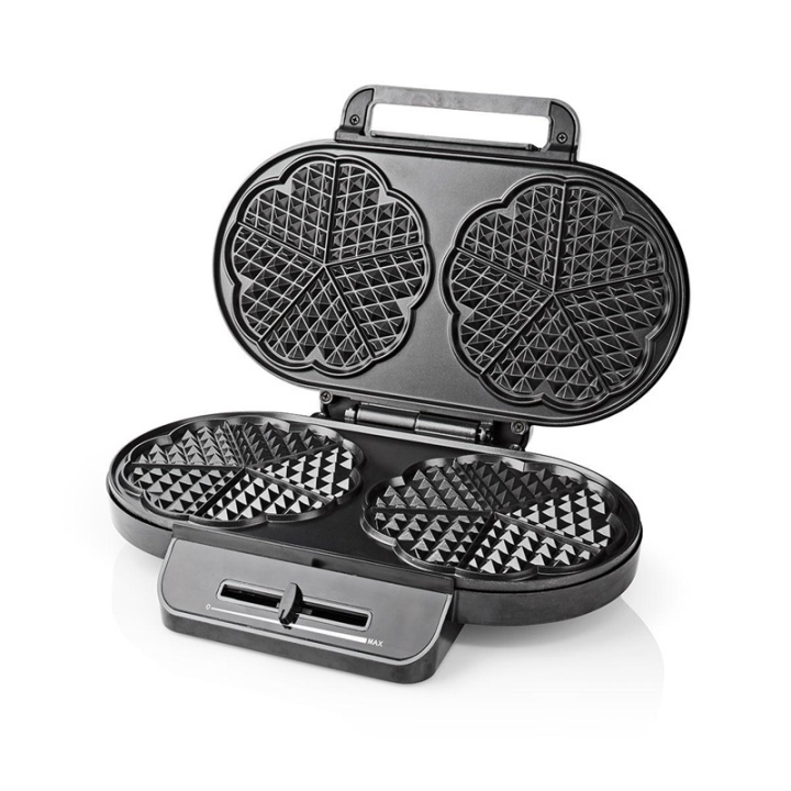 Nedis Waffle Maker | 2x 14 cm | 1200 W | Black in the group HOME, HOUSEHOLD & GARDEN / Household appliances / Waffle irons at TP E-commerce Nordic AB (38-93966)