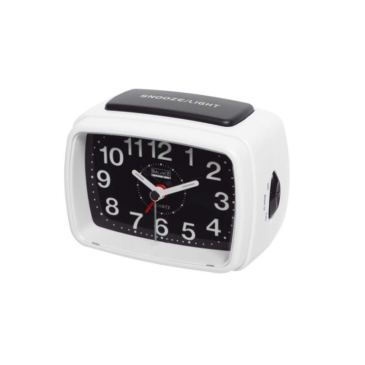 Quartz Alarm Clock | Analogue | White/Black in the group HOME, HOUSEHOLD & GARDEN / Watches & Counters / Alarmclocks at TP E-commerce Nordic AB (38-93974)