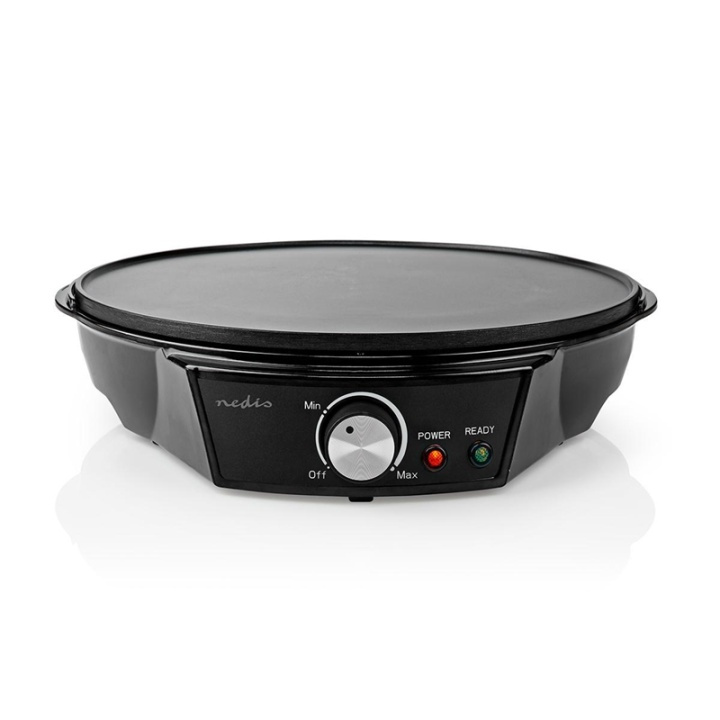 Nedis Crepe Maker | Diameter: 300 mm | 1200 W | Non stick coating | Temperature setting | Indicator light | Black | Metal in the group HOME, HOUSEHOLD & GARDEN / Household appliances / Waffle irons at TP E-commerce Nordic AB (38-93981)