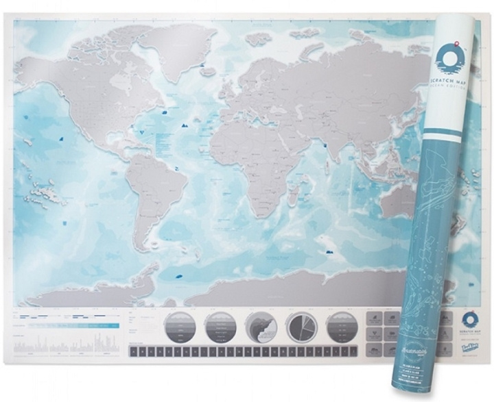 Ocean Scratch Map - map where you scratch the places you visited in the group Sport, leisure & Hobby / Fun stuff / Smart home at TP E-commerce Nordic AB (38-94136)