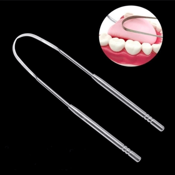 Tongue scraper in stainless steel in the group BEAUTY & HEALTH / Oral care / Accessories for electric toothbrushes at TP E-commerce Nordic AB (38-94268)