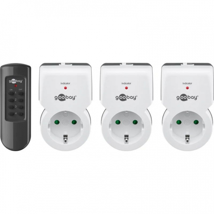 Goobay Fjärrstyrda Uttag, 433 MHz, 3-pack in the group HOME, HOUSEHOLD & GARDEN / Smart home / Smart plugs at TP E-commerce Nordic AB (38-94394)