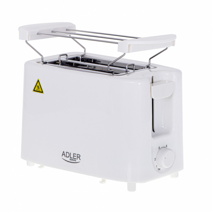 Adler AD 3223 Brödrost 2 skivor, Vit in the group HOME, HOUSEHOLD & GARDEN / Household appliances / Toasters & Bread grills / Toasters at TP E-commerce Nordic AB (38-94420)